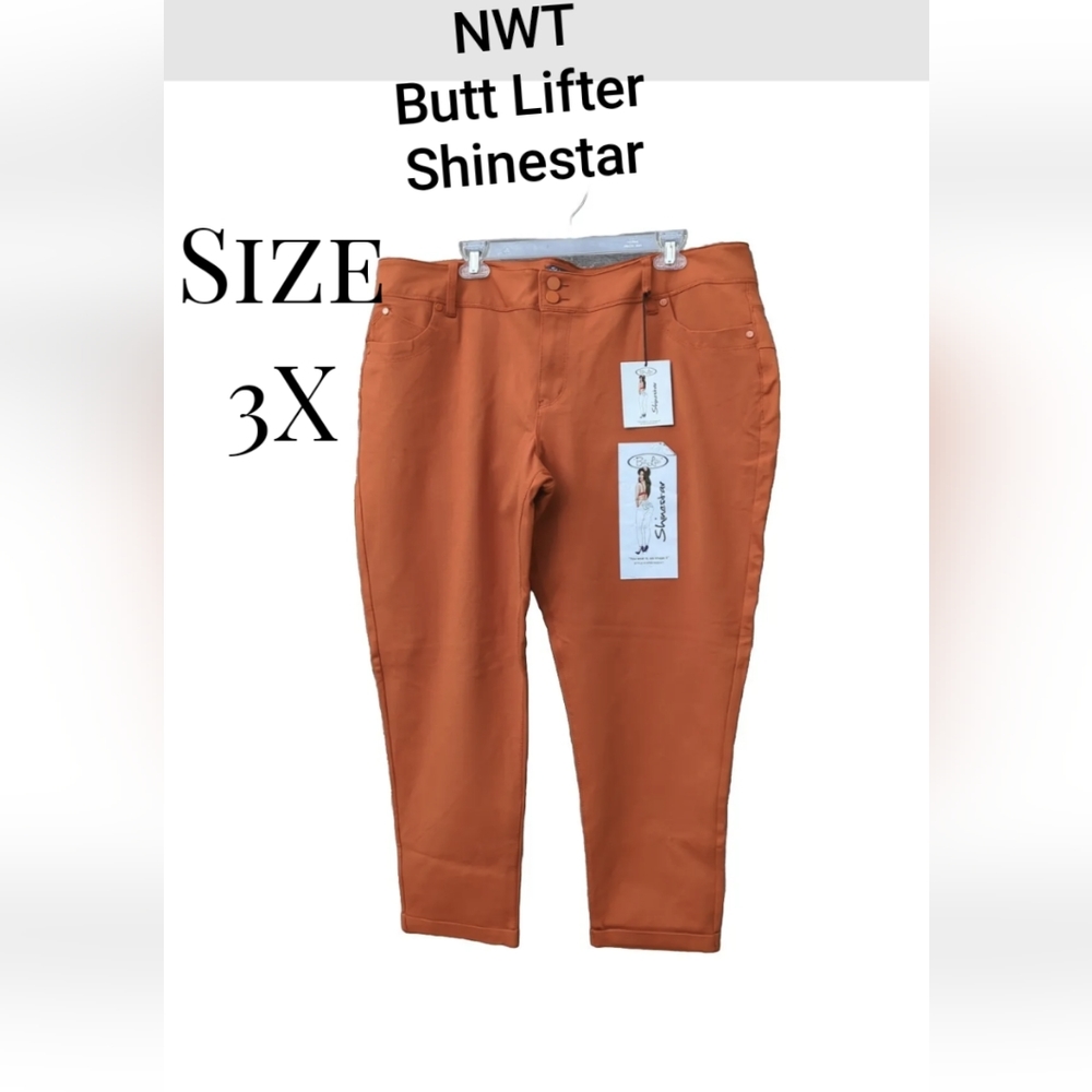 BOOTY LIFTING JEANS NWT Shinestar Pumpkin Orange Size 3X